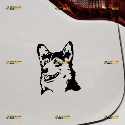 Corgi Sticker Decal Vinyl, Dog Puppy Head, Welsh – Custom Choose Size Color – For Car Laptop Window Boat – Die Cut No Background 062030008