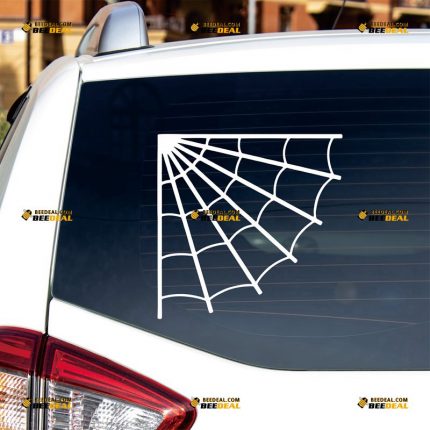Spider Web Sticker Decal Vinyl, Corner Cobweb, Animal – Custom Choose Size Color – For Car Laptop Window Boat – Die Cut No Background 061832049
