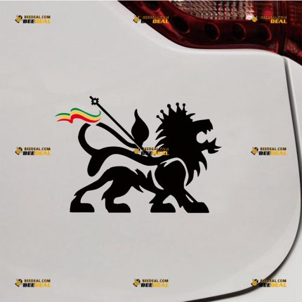 Lion Of Judah Sticker Decal Vinyl, Rasta Rastafari, Jamaica Ethiopia – Custom Choose Size Color – For Car Laptop Window Boat – Die Cut No Background 062032223