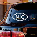 Nicaragua Sticker Decal Vinyl, Oval Country Code NIC – Custom Choose Size Color – For Car Laptop Window Boat – Die Cut No Background