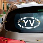 Venezuela Sticker Decal Vinyl, Venezuelan Oval Country Code YV – Custom Choose Size Color – For Car Laptop Window Boat – Die Cut No Background