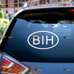Bosnia and Herzegovina Sticker Decal Vinyl, Oval Country Code BIH – Custom Choose Size Color – For Car Laptop Window Boat – Die Cut No Background