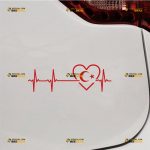 Love Turkey Sticker Decal Vinyl, Heart Beat Turkish Flag – Custom Choose Size Color – For Car Laptop Window Boat – Die Cut No Background