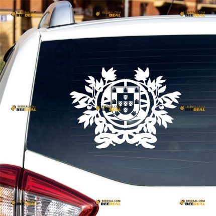 Portuguese Coat Of Arms Sticker Decal Vinyl Portugal Flag – Custom Choose Size Color – For Car Laptop Window Boat – Die Cut No Background 06033