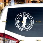 Portuguese Map Sticker Decal Vinyl Portugal Pride Republica Portuguesa Round – Custom Choose Size Color – For Car Laptop Window Boat – Die Cut No Background