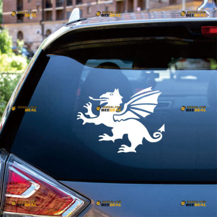 Anglo-Saxon Dragon Sticker Decal Vinyl UK England – Custom Choose Size Color – For Car Laptop Window Boat – Die Cut No Background 211292
