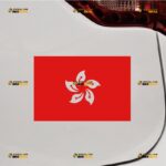 Hong Kong Flag Sticker Decal Vinyl Chinese China, Custom Choose Size Color, For Car Laptop Window Boat, Die Cut No Background
