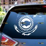 Kazakhstan Flag Map Sticker Decal Vinyl Eagle Silhouette Outline, Custom Choose Size Color, For Car Laptop Window Boat, Die Cut No Background