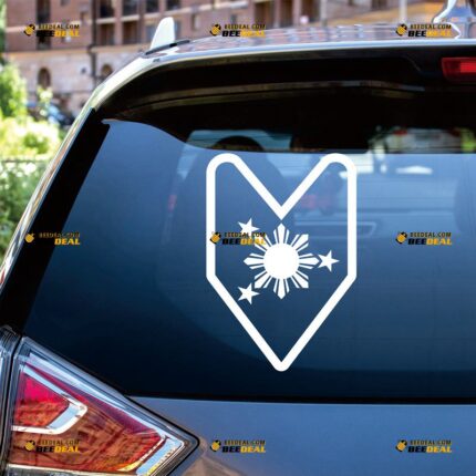 Wakaba Leaf Sticker Decal Vinyl Philippines Flag Sun Star Symbol Filipino, Custom Choose Size Color, For Car Laptop Window Boat, Die Cut No Background