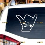 Shaka Sign Sticker Decal Vinyl Hang Loose Palm Tree Hawaii Map, Custom Choose Size Color, For Car Laptop Window Boat, Die Cut No Background