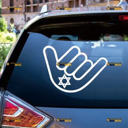 Shaka Sign Sticker Decal Vinyl Hang Loose Star Of David Israel Jew, Custom Choose Size Color, For Car Laptop Window Boat, Die Cut No Background