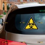 Biohazard Sticker Decal Vinyl Biological Hazard Symbol, Yellow Triangle – For Car Truck Bumper Bike Laptop – Custom, Choose Size, Reflective or Glossy 72031313