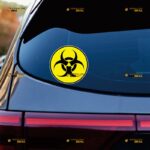 Biohazard Sticker Decal Vinyl Biological Hazard, Yellow Circle – For Car Truck Bumper Bike Laptop – Custom, Choose Size, Reflective or Glossy 72031312