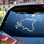 Estonia Sticker Decal Vinyl, Estonian Map Outline – For Car Truck Bumper Bike Laptop – Custom, Choose Size Color – Die Cut No Background
