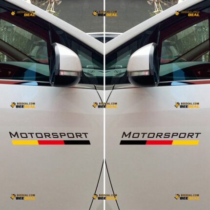 German Flag Sticker Decal Vinyl, Motorsport Stripes – Pair, Mirror Images Reversed – For Car Truck Body Side – Custom, Choose Size Color – Die Cut No Background