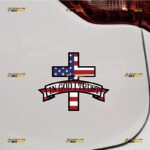 In God I Trust Sticker Decal Vinyl, American Flag Jesus Cross – For Car Truck Bumper Bike Laptop – Custom, Choose Size, Reflective or Glossy 71632315