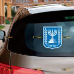 Israel Emblem Sticker Decal Vinyl, Menorah Coat Of Arms – For Car Truck Bumper Bike Laptop – Custom, Choose Size, Reflective or Glossy 71632201