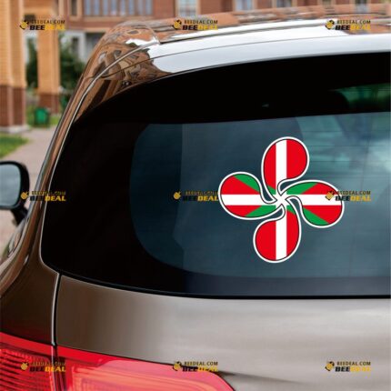Lauburu Sticker Decal Vinyl Basque Cross Spain Spanish – For Car Truck Bumper Bike Laptop – Custom, Choose Size, Reflective or Glossy