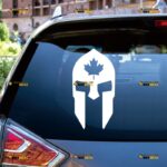 Maple Leaf Sticker Decal Vinyl, Spartan Mask Helmet, Canadian – For Car Truck Bumper Bike Laptop – Custom, Choose Size Color – Die Cut No Background 7630854