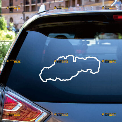 Slovak Sticker Decal Vinyl, Slovak Republic Map Outline Silhouette – For Car Truck Bumper Bike Laptop – Custom, Choose Size Color – Die Cut No Background
