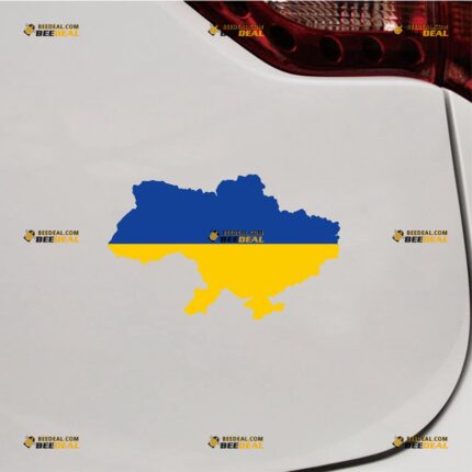 Ukraine Sticker Decal Vinyl, Ukrainian Flag Map Outline – For Car Truck Bumper Bike Laptop – Custom, Choose Size, Reflective or Glossy 73032230