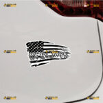 American Flag Sticker Decal Vinyl We The People, Quote Distressed Black – For Car Truck Bumper Bike Laptop – Custom, Choose Size, Reflective or Glossy
