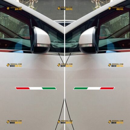 Italian Flag Sticker Decal Vinyl Stripes, Fit For Alfa Romeo Maserati Fiat Ferrari Car – Pair, Mirror Images Reversed – Custom, Choose Size, Reflective or Glossy 73032312