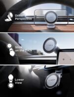 LISEN Tesla Phone Mount Holder, for MagSafe Car Mount [20 Strongest Magnets] Tesla Model 3/Y/X/S Accessories 2023, Adjustable Tesla Accessories Model 3/Y Compatible with iPhone 14 13 12 Pro Max Plus - Image 2