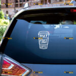 But First Coffee Sticker Decal Vinyl Paper Cup, Love Coffee Funny Quote – For Car Truck Bumper Bike Laptop – Custom, Choose Size Color – Die Cut No Background