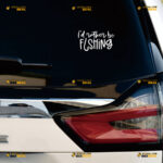 I'd Rather Be Fishing Sticker Decal Vinyl Fish Hook – For Car Truck Bumper Bike Laptop – Custom, Choose Size Color – Die Cut No Background