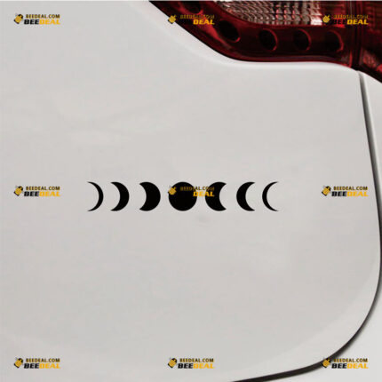 Moon Phases Lunar Sticker Decal Vinyl – For Car Truck Bumper Bike Laptop – Custom, Choose Size Color – Die Cut No Background