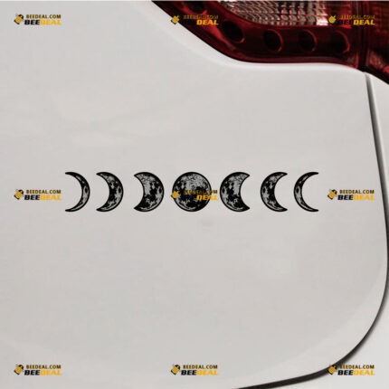 Moon Phases Lunar Sticker Decal Vinyl Black – For Car Truck Bumper Bike Laptop – Custom, Choose Size, Reflective or Glossy 91331521