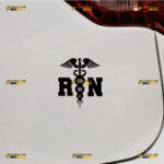 RN Sticker Decal Vinyl Registered Nurse Caduceus Medical – For Car Truck Bumper Bike Laptop – Custom, Choose Size Color – Die Cut No Background 90731756