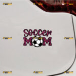 Soccer Mom Sticker Decal Vinyl Football, Pink Leopard Print – For Car Truck Bumper Bike Laptop – Custom, Choose Size, Reflective or Glossy 92031354