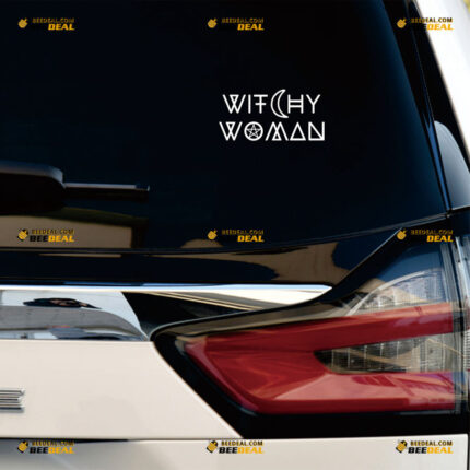 Witchy Woman Sticker Decal Vinyl Wiccan Pentagram Pentacle Moon Witch – For Car Truck Bumper Bike Laptop – Custom, Choose Size Color