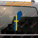 Flag Map of Sweden Swedish Flag Decal Sticker reflective Glossy Car Vinyl