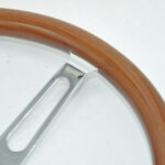 Classic Car Wood Steering Wheel - Bright Plated Brown Stainless Steel Spokes 380MM 15 Inch 6 Holes Universal - Image 5