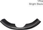 JSWAN Carbon Fiber Steering Wheel Embedded Cover for Tesla Model 3/Y Accessories Interior Modification Steering Wheel Panel Sticker (Bright Black Lower Part) - Image 3