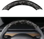 JSWAN Carbon Fiber Steering Wheel Embedded Cover for Tesla Model 3/Y Interior Modification Steering Wheel Panel Sticker Caps (Bright Forging 2 pcs) - Image 10