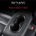 JSWAN Carbon Fiber Rear Chair Water Cup Slot Decorative Cover Fit for Tesla Model 3 Back Seat Cup Cover Cup Slot Patch Cup Holder Sticker (Matte Black) - Image 5