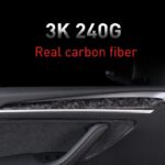 JSWAN Dry Carbon Fiber Front Door Inner Armrest Panel Cover Trim Interior Decoration Accessories for Tesla Model 3 Model Y (2021-2023) - Image 4