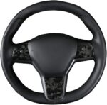 JSWAN Carbon Fiber Steering Wheel Cover for Tesla Model 3 Model Y Interior Accessories Parts Steering Wheel Panel Cover Sticker (Bright Red 1 Set (NOM)) - Image 8