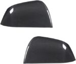 Door Mirror Covers Carbon Fiber Side Mirror Cover Caps Rearview Replacement For Tesla Model 3 Door Rearview Mirror Cover Cap Exterior Protect Accessories (Bright Forging Black 1 pair) - Image 7