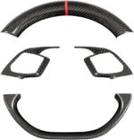 JSWAN 2pcs Carbon Fiber Steering Wheel Panel Trim Cover for KIA EV6 GT GTLINE (2021-2024) Dry Carbon Fiber Steering Wheel Button Frame Cover, Interior Accessories(Kit Style 1 (Bright Black)) - Image 15