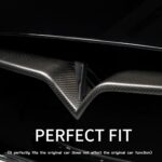 JSWAN Carbon Fiber Front Center Mesh Grille Grill Cover for Tesla Model X (2019-2022) Front Bumper Lip Splitter Front Grille Insert Trim, Car Body Spoiler Splitter Kit (Matte black) - Image 6