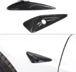 JSWAN Carbon Fiber Side Camera Cover for Tesla Model 3 Model Y (2017-2022) Exterior Accessories All Inclusive Protective Cover (Bright Black)(C923BBK) - Image 2