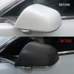 JSWAN 2PCS Real Dry Carbon Fiber Door Rearview Mirror Cover Cap for Tesla Model Y (2021-2024) Glossy Matte Forging Horn Molding Side Rearview Mirror Cover Exterior Mirrors Cap (Matte Black Model Y) - Image 6