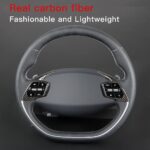 JSWAN 2pcs Carbon Fiber Steering Wheel Panel Trim Cover for KIA EV6 GT GTLINE (2021-2024) Dry Carbon Fiber Steering Wheel Button Frame Cover, Interior Accessories(Kit Style 1 (Bright Black)) - Image 4