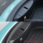 JSWAN Carbon Fibre Front Boot Bumper Portector Fit for Tesla Model 3 (2017-2023) Front Trunk Hood Lock Cover Protect Strip Trim Front Trunk Box Luggage Bumper Panel (Bright Black) - Image 3