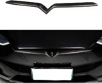 JSWAN Carbon Fiber Front Center Mesh Grille Grill Cover for Tesla Model X (2019-2022) Front Bumper Lip Splitter Front Grille Insert Trim, Car Body Spoiler Splitter Kit (Matte black) - Image 7